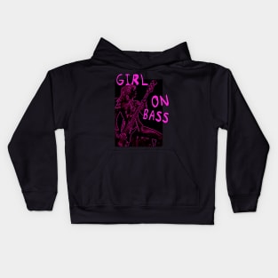 Girl On Bass Kids Hoodie